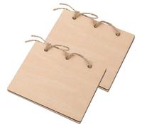 Cabilock 2pcs Elegant Wedding Wood Vow Book with Delicate Flower Pattern Printing Design, Photo Prop, Good Texture, Not Easy to Fade or Tear, for Wedding Banquets and Keepsake