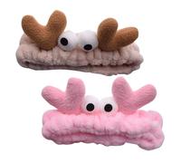 Cabilock 2pcs Face Washing Headbands for Women, Soft Absorbent Hair Bands in Khaki and Pink, Comfortable Makeup and Skincare Accessories for Spa, Facial Care, and Daily Cleansing