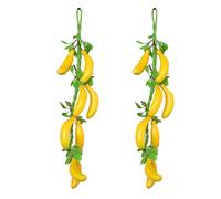 Cabilock 2Pcs Fake Banana Hanging Ornaments Realistic Simulation Fruit Decor for Home Garden Restaurant Wall Decoration Photography Props