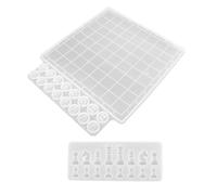 Cabilock 2Pcs Flexible Transparent Silicone Chess Board and Pieces Mold Set for Epoxy Resin Casting DIY Crafting Ice Cubes and Unique Handmade