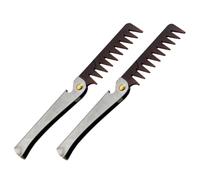 Cabilock 2Pcs Folding Stainless Steel Oil Hair Comb for Men Wide-tooth Design for Styling Sectioning and Gentle Glide to Reduce Hair Breakage Portable Retro Grooming Tool