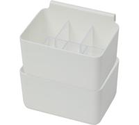 Cabilock 2pcs Fridge Side Door Storage Box Multi-grid Pp White for Snacks