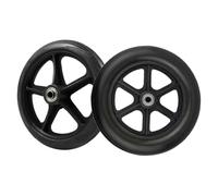 Cabilock 2Pcs Front Wheel Replacement for Wheelchairs Heavy-Duty Wear-Resistant Solid Tire Smooth Quiet Rollator Accessory for Elderly Walker Practical Wheels