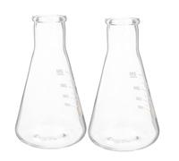 Cabilock 2pcs Glass Erlenmeyer Flasks 250ml Thickened Borosilicate Glass Sturdy Flat Bottom Laboratory Experiment Bottles Practical and Easy to Maintain for Chemistry Class