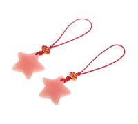 Cabilock 2pcs Glow-in-the-dark Star Phone Chain Charm with Plastic and Braided Rope Material, Compact and Lightweight Design, Universal Fit for Keychain and Phone, for Daily Use