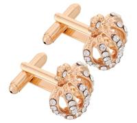 Cabilock 2pcs Gold Crown Rhinestone Cufflinks Decorative Button Covers for Men and Women Elegant French Design Shirt Accessories for Wedding Business Events