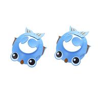 Cabilock 2pcs Goldfish Pattern Adjustable Shower Cap for Boy Girl Ear Protection Pads and Shampoo Shield for Bathing