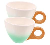 Cabilock 2pcs Gradient Color Coffee Mug Ceramic Espresso Cups for Coffee Tea Unique Modern Design Not Microwave Safe for Home Office
