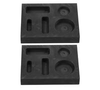 Cabilock 2Pcs Graphite Ingot Mold 5-Slots High Temperature Resistant Casting Mold for Silver Gold Copper Melting Jewelry Metal Crucible
