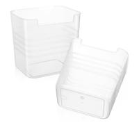 Cabilock 2Pcs Hanging Fridge Storage Boxes Transparent Refrigerator Organizer Bins Food-grade Plastic Vertical Fresh Keeping Containers for Kitchen Fruits Vegetables Spices