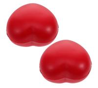 Cabilock 2pcs Heart Shaped PU Hand Strengthener Ball for Finger and Palm Rehabilitation Training Soft Grip Exercise Squeeze Ball for Muscle and Strength Building Go