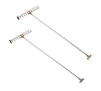 Cabilock 2pcs Heavy Duty Manhole Cover Hook Stainless Steel Lifter with Ergonomic T Handle for Storm Drains and Rollup Doors Industrial Grade Weatherproof Gate Hook