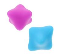 Cabilock 2pcs Hexagonal Silicone Finger Training Balls Hand Grip Strengthener Exerciser for Arthritis Elderly Therapy and Stress Relief, Blue and Purple