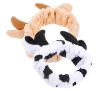 Cabilock 2pcs Horn Headband Animal Ear Cute Hair Accessories for Skin Care Headbands Make up Face Washing Hair Band for Women