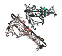 Cabilock 2pcs Intricate Metal Party Mask for Women Secure Fitting and Lightweight Design, Elegant Prop for Wedding Party and Stage Performances