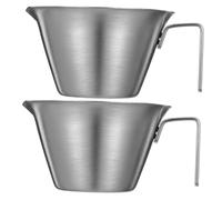 Cabilock 2pcs Italian Coffee Extract Cup Coffee Cup Cappuccino Accessories Stainless Steel Silver 304 Stainless Steel