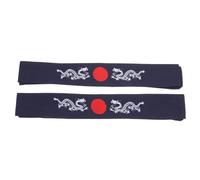Cabilock 2pcs Japanese Bushido Headband for Workout and Face Washing, Breathable Cotton Material, Absorb Sweat, Blue Colour, Stylish and Comfortable for Exercises and Daily Use