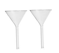 Cabilock 2Pcs Laboratory Triangle Funnel Short Stem Glass Triangular Funnel High Resistance to Chemical Attack Transferring Extracts for Chemistry Experiment