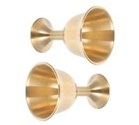Cabilock 2pcs Luxury Brass Temple Chalice Goblet Cup with Retro Elegant Design, Multi-Purpose Safe to Use Wine Glass for Home and Party Decoration, Golden Vintage Style Tableware