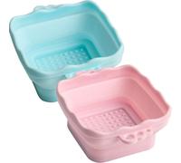 Cabilock 2pcs Makeup Brush Cleaning Tool Brush Cleaner Silicone Foldable Effective Cleaning Bowl for People Who like Makeup