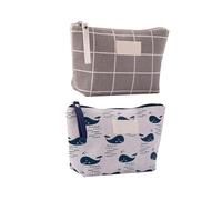 Cabilock 2pcs Makeup Storage Bags with Unique Printed Pattern, Large Capacity Fabric Cosmetic Pouches, Compact and Fine Workmanship for Bathroom Organization and Outdoor Activity
