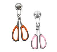 Cabilock 2pcs Manual Meatball Maker Tool with Non Slip Handles Stainless Steel Meatball Scoop for Kitchen Cooking Comfortable Grip Meat Baller for Family Dinners and Holiday Meals