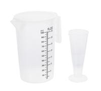 Cabilock 2pcs Measuring Cups Transparent Kitchen Jugs with Scale Capacity for Baking Cooking Lightweight Easy to Grip