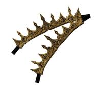 Cabilock 2pcs Medieval King Crown Headpiece Costume Accessories for Men Women Cosplay Stage Performance Authentic Historical Reenactment Tiara