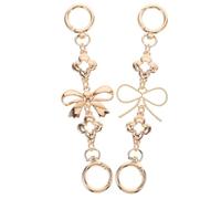 Cabilock 2pcs Metal Bow Bag Strap Extender Zinc Alloy Purse Chain Replacement Adjustable for Women Handbag Shopping Travel Party Accessory