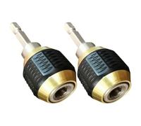 Cabilock 2pcs Metal Drill to Socket Adapter Set 1/4 Hexagonal Handle Compatible Cordless Electric Screwdrivers Converts Electric Screwdriver to Drill for Offices and Warehouses