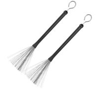 Cabilock 2pcs Metal Handle Drum Brushes Wire Drumsticks for Jazz Drummers Non-slip Lightweight Special Drum Accessory for Beginners and Professionals