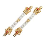 Cabilock 2pcs Metal Mezuzah Plaques with Hebrew Blessings for Jewish Hannukah and Housewarming Religious Door with Crown Design Sacred Scripture Engravings for Spiritual Protection and Home