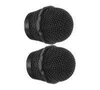 Cabilock 2pcs Metal Microphone Grill Replacement Heads with Anti-splash Mesh Secure Fit Mic Grille for Clearer Audio Recording and Live Performance Use