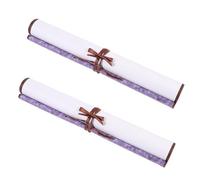Cabilock 2Pcs Mini Blank Hanging Scrolls for Chinese Painting and Calligraphy, Navy Fabric Banner, Painting and Calligraphy Paper Scrolls for Art Craft Supplies