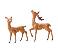 Cabilock 2pcs Mini Deer Figurines Animal Statues for Garden Lawn Decor Lightweight Nature Lover Accessory