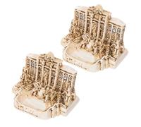 Cabilock 2pcs Mini Resin Trevi Fountain Model Detailed Roman Architecture Sculpture Small Desktop Ornament for Home and Office Decor Italian Tourist Souvenir with Fine Craftsmanship