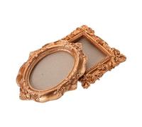 Cabilock 2pcs Mini Vintage Gold Magnetic Picture Frames for Refrigerator Lightweight Oval Display for and DIY Memory Showcase