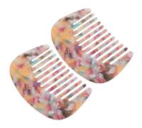 Cabilock 2pcs Mini Wide Tooth Combs for Women Elegant French Aesthetic Acetate Hair Detangling Combs with Anti-static and Wear Resistant Features, for Travel and Professional Styling