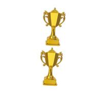 Cabilock 2pcs Miniature Trophy Cups for Dollhouse Decoration Compact Plastic Award Models for Role Playing Party Favors Educational Scenes Space Saving Design Imagination Boosting