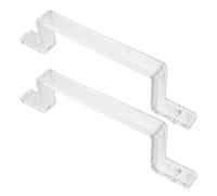 Cabilock 2pcs Modern Cabinet Pulls: Clear Acrylic Handles - Transparent Drawer Knobs - Minimalist Furniture Hardware for Dresser Cabinets Bathroom Vanities