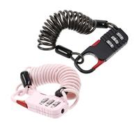 Cabilock 2pcs Motorcycle Anti-Theft Cable Lock with 3-Digit Resettable Combination, Heavy-Duty Steel Wire Rope, Pink and Black, Suitable for Motorcycles, Scooters, and Bike Baskets