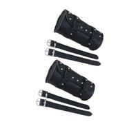 Cabilock 2PCS Motorcycle Saddlebags with Four Mounting Straps Synthetic Leather Tool Storage Bags for Motorbike Riding Black Side Panniers