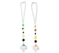 Cabilock 2pcs Mushroom Pendant Car Hanging Ornament Mobile Decoration Accessories Resistant to Deformation Does Not Fade Resin Zinc Alloy Creative Minimalist Unique Decoration for Your