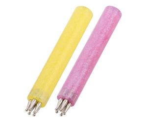 Cabilock 2pcs Nail Art Manicure Dot Pen with Stable Flowing Lines and Metal Plastic Material for Home and Studio Use, for Flower Nail Art Dotting and Reducing Hand Fatigue