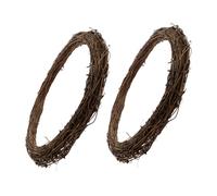 Cabilock 2pcs Natural Grapevine Wreaths Rustic Twig Vine Rings Handmade Rattan Hoop for DIY Christmas Craft Front Door Wall Hanging Wedding Party Decoration