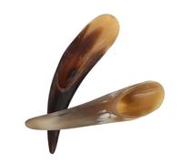 Cabilock 2pcs Natural Ox Horn Massage Stick for Skin Care Portable Muscle Relaxation Tool with Rounded Edges Handmade DIY Accessories for Home Spa and Travel Use