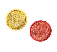 Cabilock 2pcs Nepal Handmade Buddha Sound Bowl Cushions Red and Yellow Cloth Singing Bowl Mats Pads for Meditation and Yoga Accessories