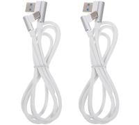 Cabilock 2PCS Nylon Braided Double Elbow USB C Cable Fast Charging Cord Type-C Data Cable for Smartphones Tablets Game Controllers Versatile Charging in White