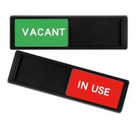 Cabilock 2pcs Office Door Privacy Sign Set - Sliding Vacancy and Occupied Indicators for Bathroom, Meeting Room, Conference Room - Black Panel Red and Green Text - Toilet and Office Use
