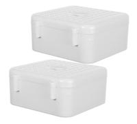Cabilock 2pcs Plastic Junction Box for Outdoors Weatherproof Electrical Enclosure Cable Organizer for Security Camera Video Wire Storage Home Office Use
